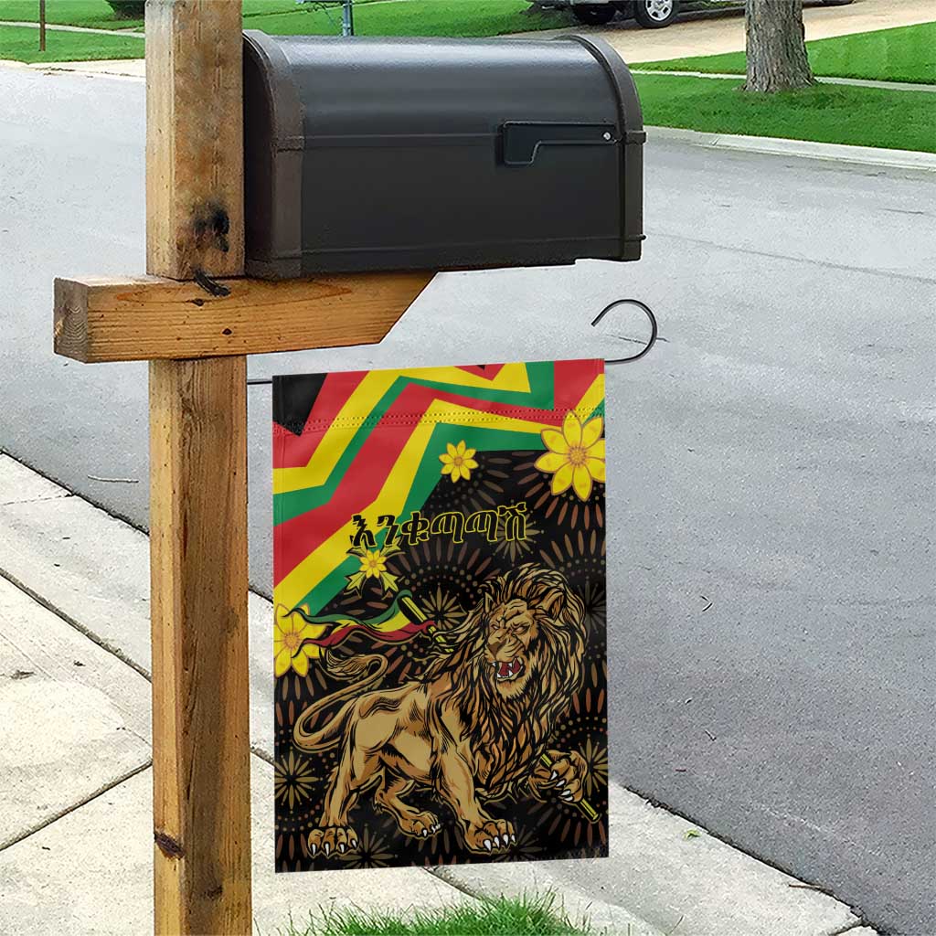 Enkutatash Ethiopia New Year Garden Flag Lion of Judah Adey Abeba Flower LT01