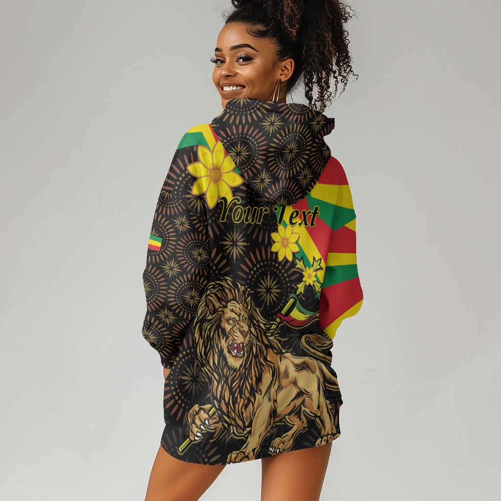 Enkutatash Ethiopia New Year Hoodie Dress Lion of Judah Adey Abeba Flower LT01