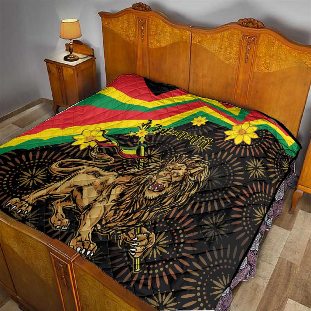 Enkutatash Ethiopia New Year Quilt Lion of Judah Adey Abeba Flower LT01
