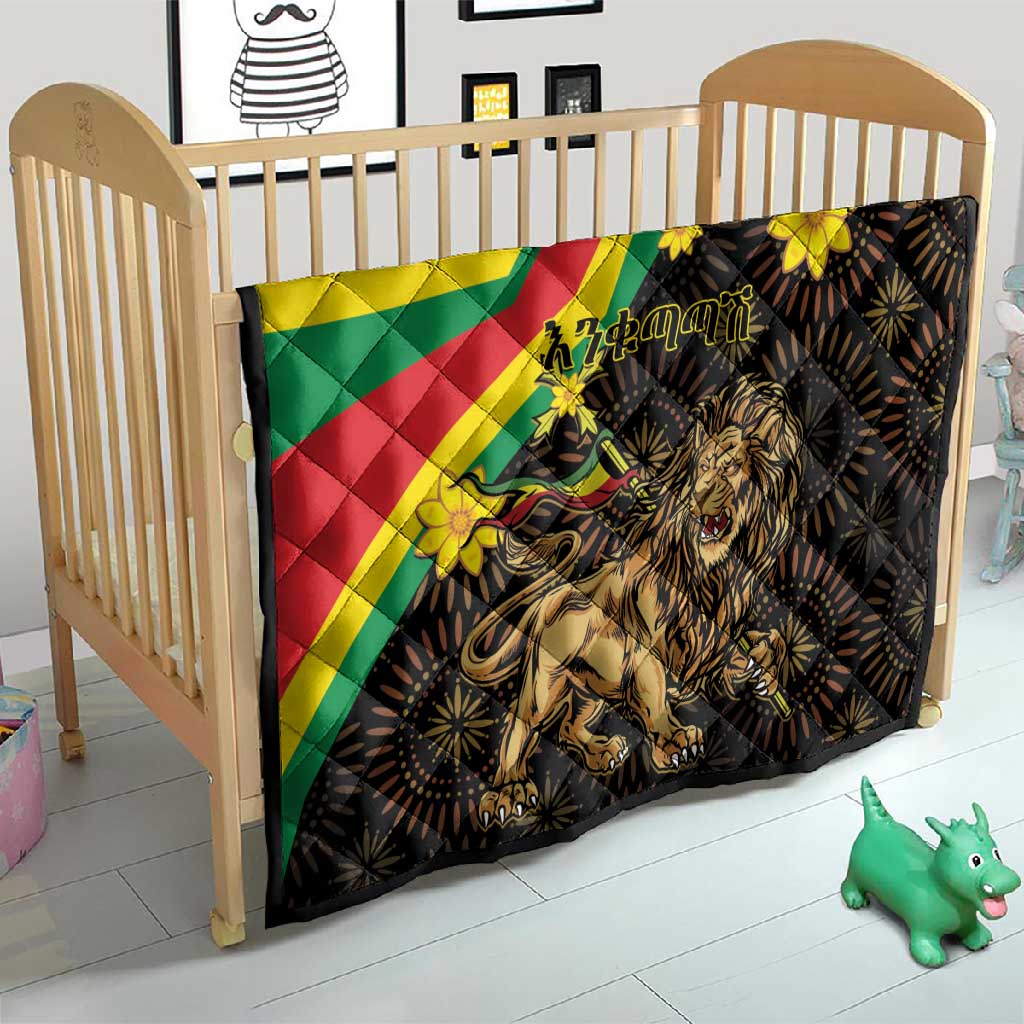 Enkutatash Ethiopia New Year Quilt Lion of Judah Adey Abeba Flower LT01