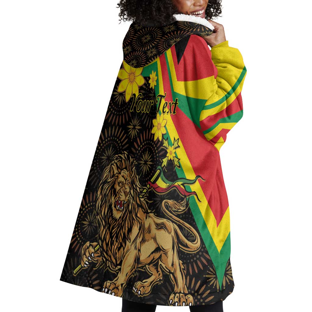 Enkutatash Ethiopia New Year Wearable Blanket Hoodie Lion of Judah Adey Abeba Flower LT01