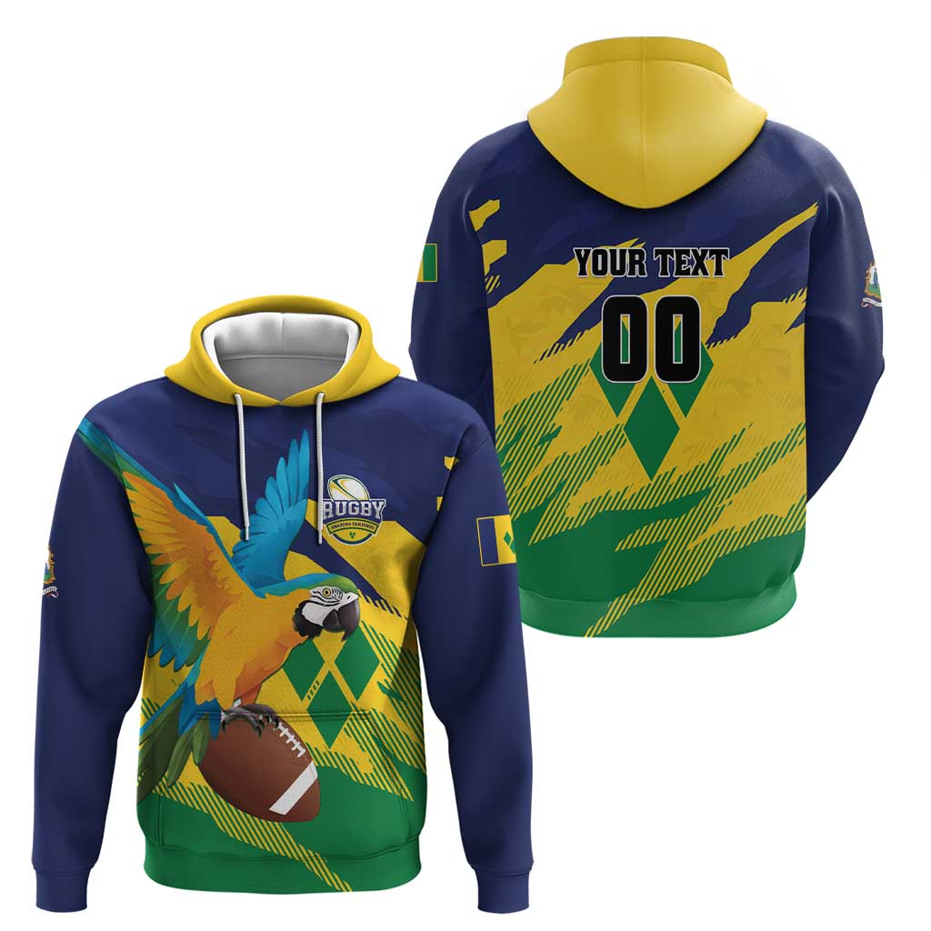 Custom Rugby Saint Vincent and the Grenadines Hoodie Go SVG Amazona Guildingii LT01