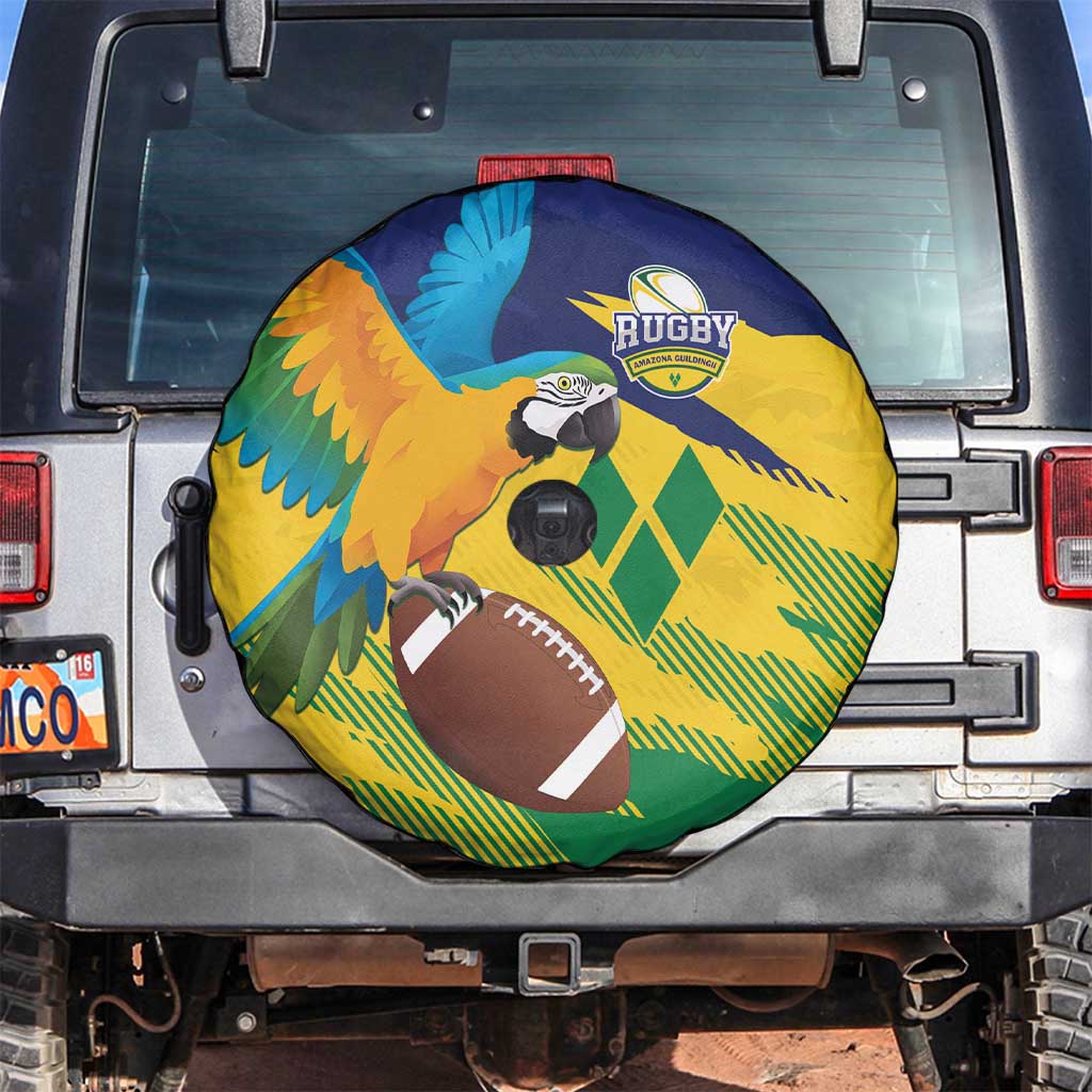 Rugby Saint Vincent and the Grenadines Spare Tire Cover Go SVG Amazona Guildingii LT01