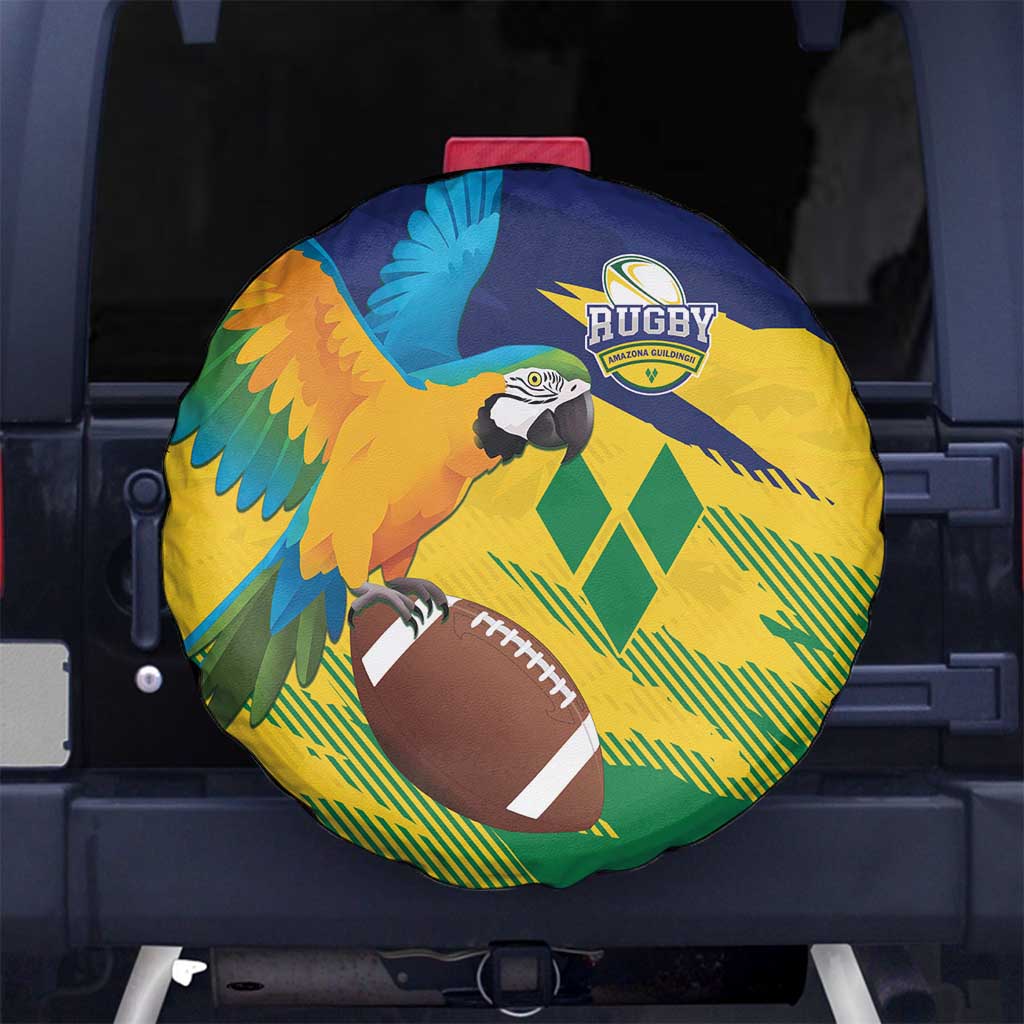 Rugby Saint Vincent and the Grenadines Spare Tire Cover Go SVG Amazona Guildingii LT01