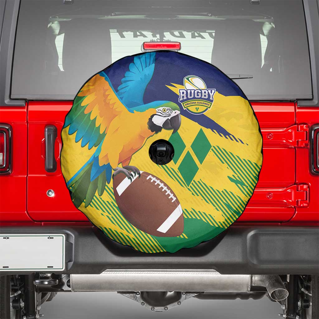 Rugby Saint Vincent and the Grenadines Spare Tire Cover Go SVG Amazona Guildingii LT01