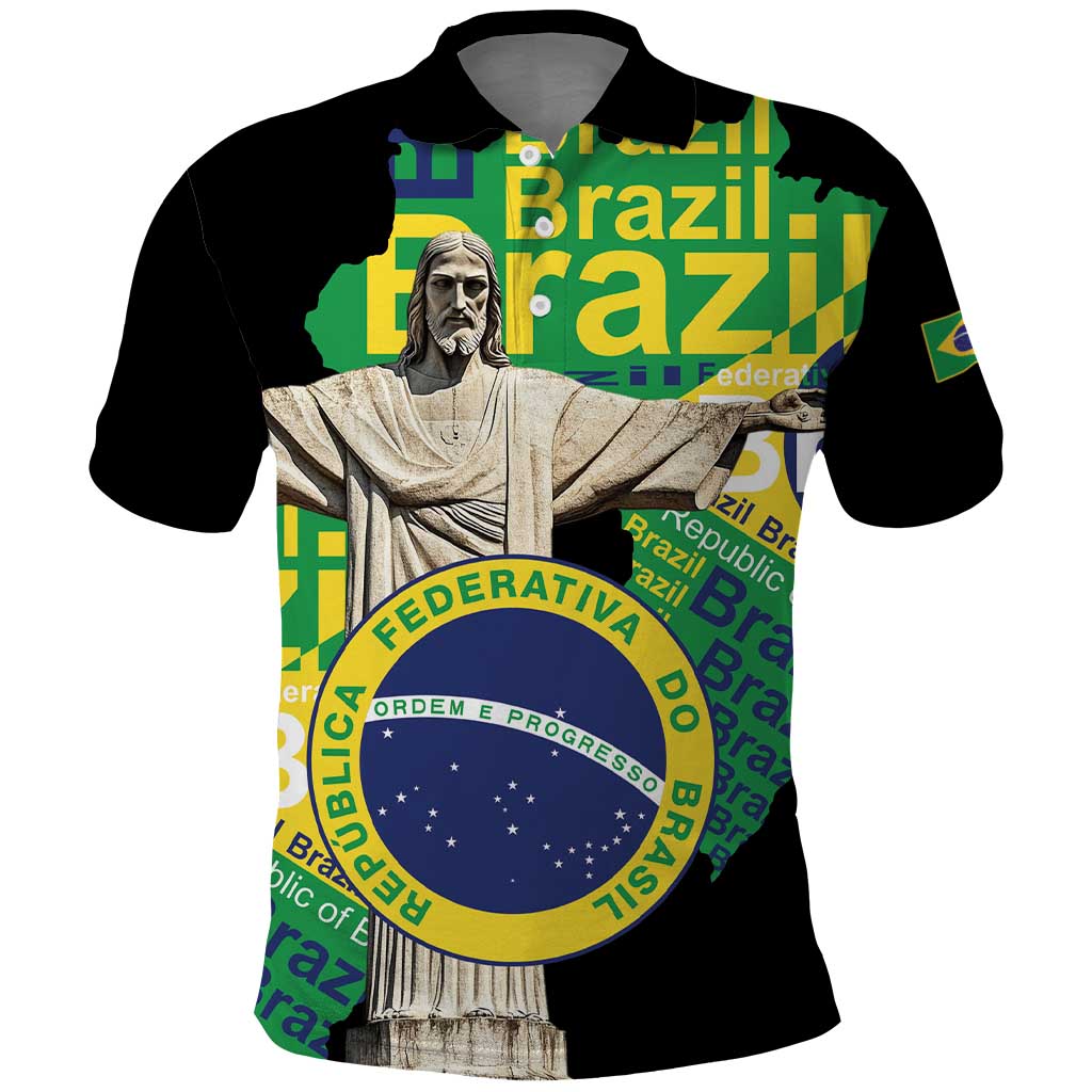 Personalized Brazil Christ the Redeemer Polo Shirt Brasil Map Unique Stylized LT01