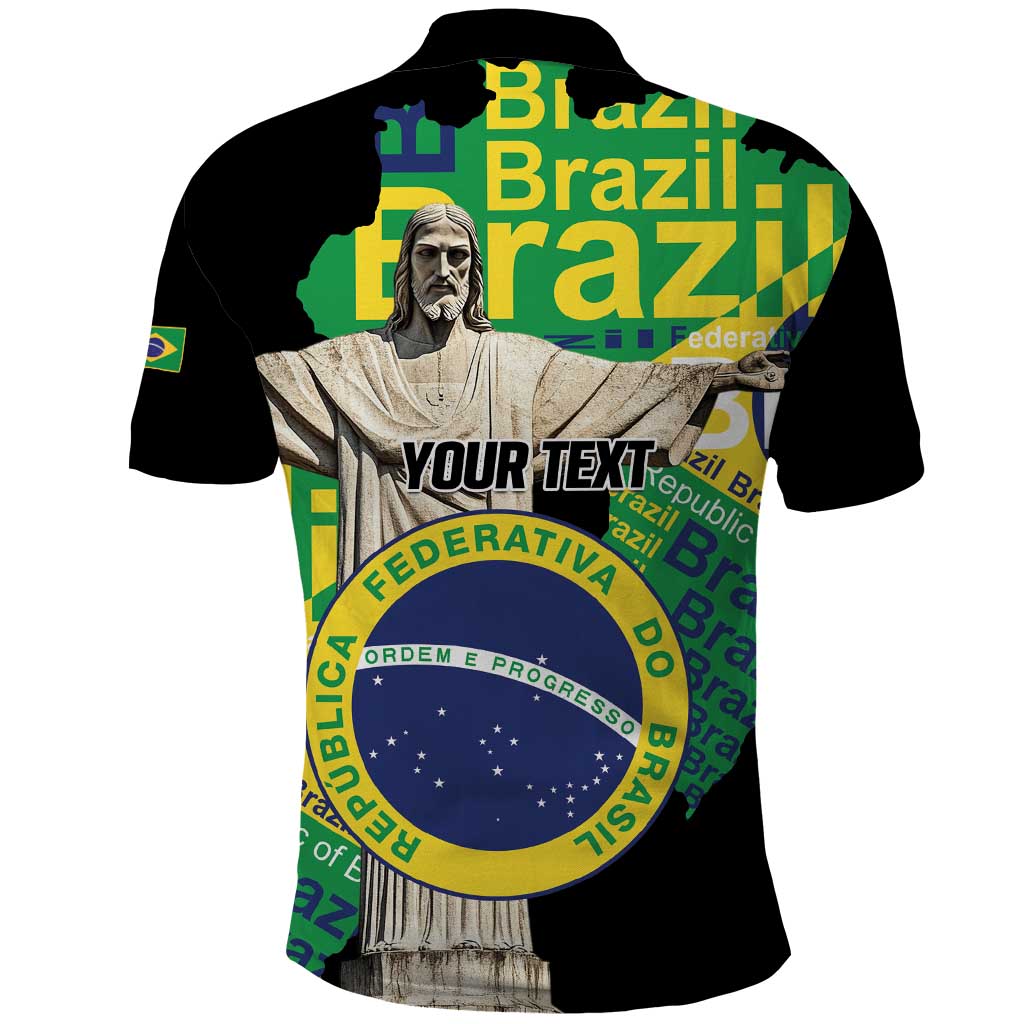 Personalized Brazil Christ the Redeemer Polo Shirt Brasil Map Unique Stylized LT01