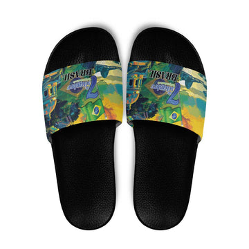 Brazil Sete de Setembro Slide Sandals Brasil Rio de Janeiro Art Style LT01