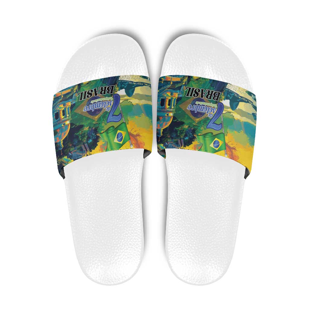 Brazil Sete de Setembro Slide Sandals Brasil Rio de Janeiro Art Style LT01
