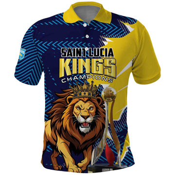 Custom Kings Saint Lucia Champions Cricket Polo Shirt St Lucia Glory Awaits LT01