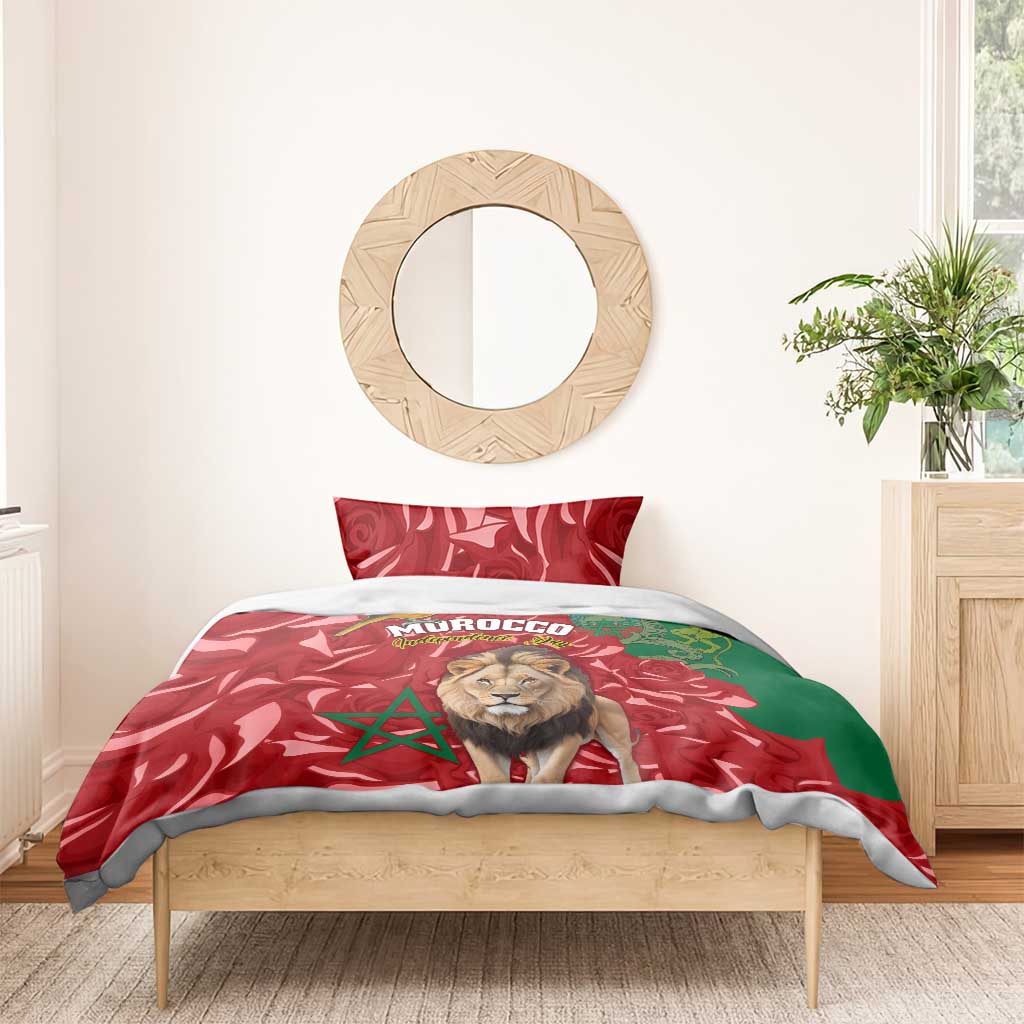 Morocco Independence Day Bedding Set with Barbary Lion and Moussier's Redstart LT01