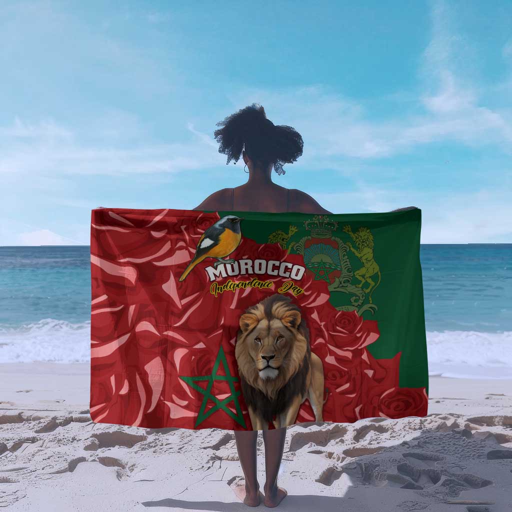 Morocco Independence Day Sarong with Barbary Lion and Moussier's Redstart LT01