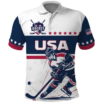 Custom USA Ice Hockey Polo Shirt Team United States Champions LT01