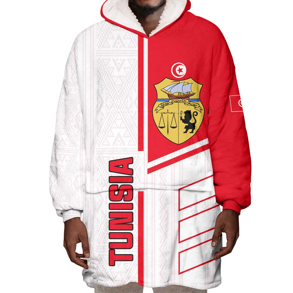 Tunisia Football Wearable Blanket Hoodie - Victory for the Eagles of Carthage LT01