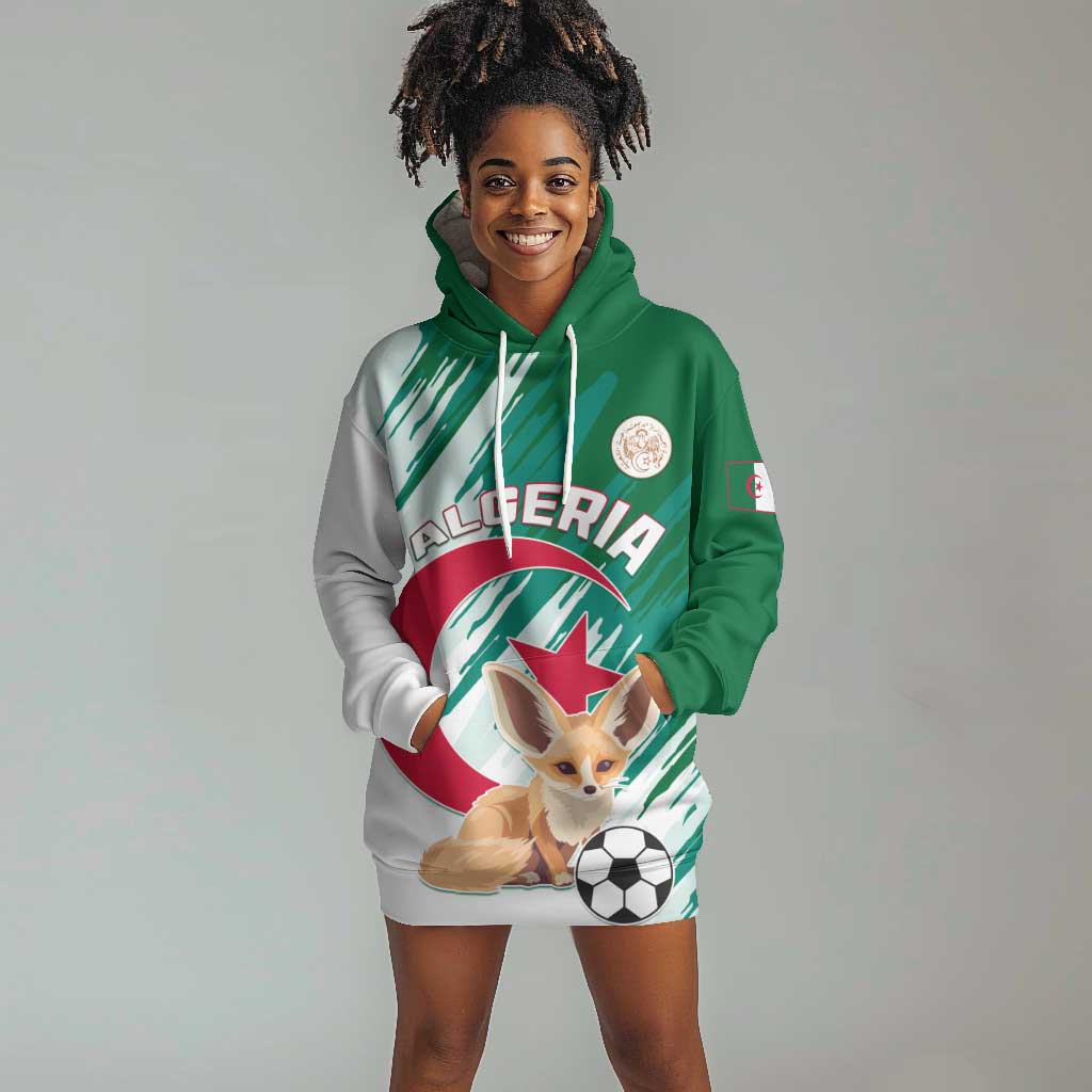 Support Les Fennecs - Algeria Football Hoodie Dress LT01