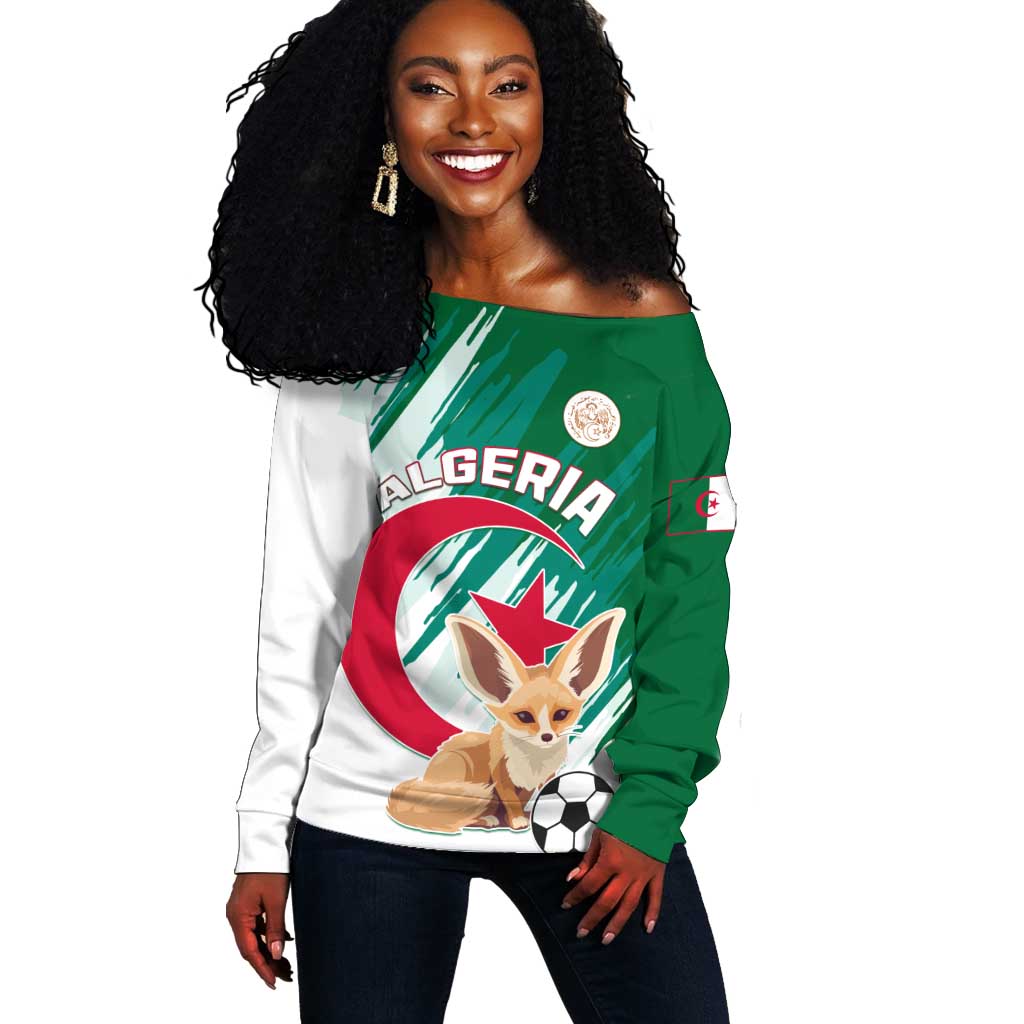 Support Les Fennecs - Algeria Football Off Shoulder Sweater LT01