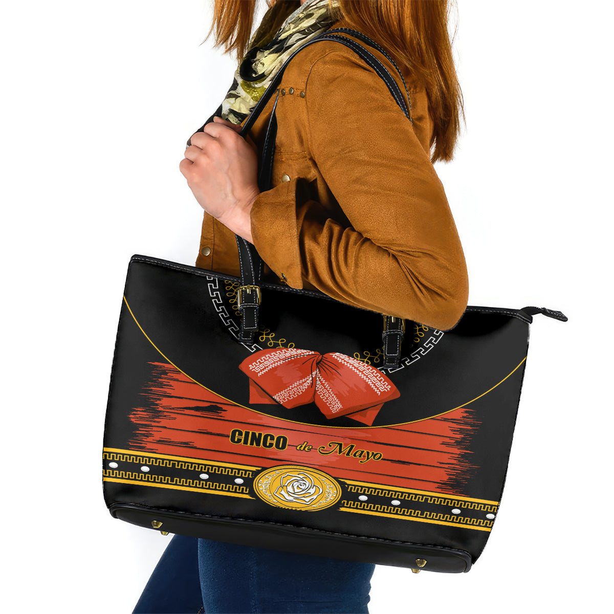 Cinco de Mayo 2024 Leather Tote Bag Traje de Charro Style LT01
