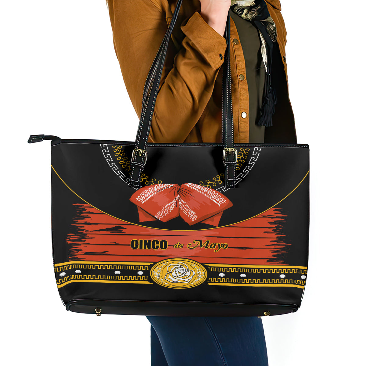 Cinco de Mayo 2024 Leather Tote Bag Traje de Charro Style LT01