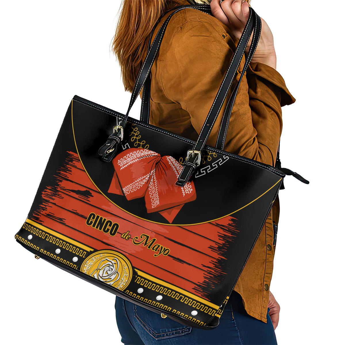 Cinco de Mayo 2024 Leather Tote Bag Traje de Charro Style LT01
