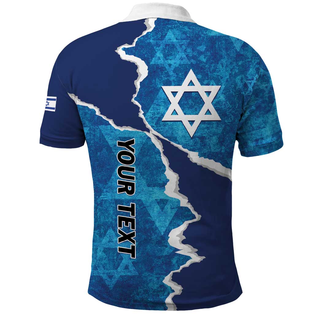 Personalized Israel Yom Ha'atzmaut Polo Shirt Star of David Grunge Style LT01