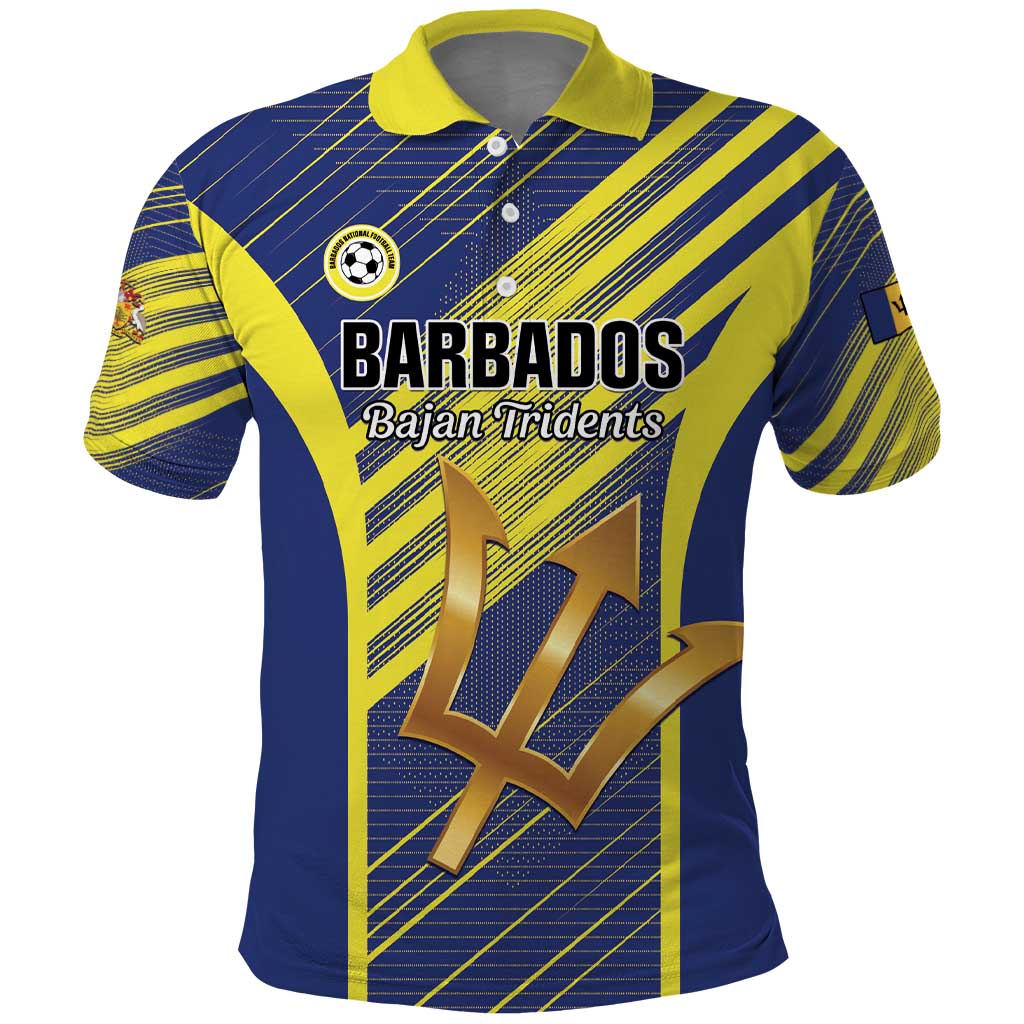 Custom Barbados Football Polo Shirt Go Champions Bajan Tridents LT01