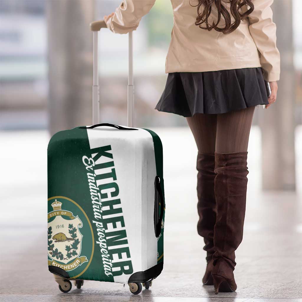 Personalised Canada Kitchener Luggage Cover Ex Industria Prosperitas LT01