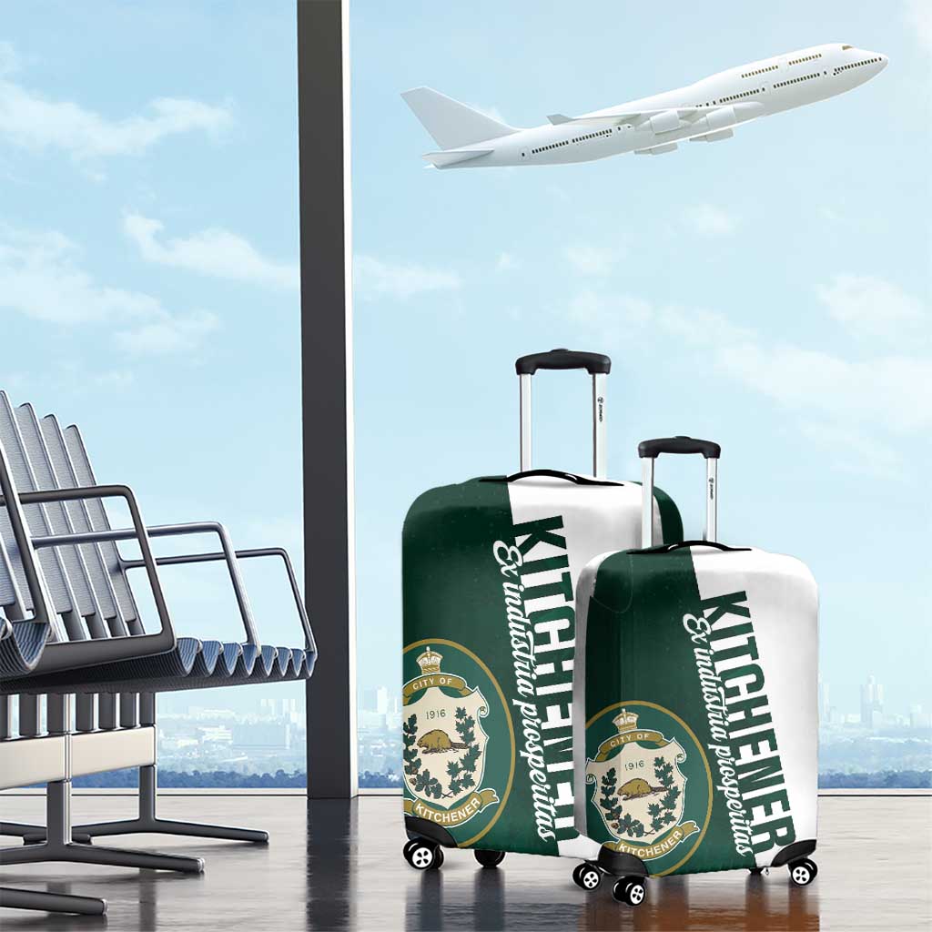 Personalised Canada Kitchener Luggage Cover Ex Industria Prosperitas LT01