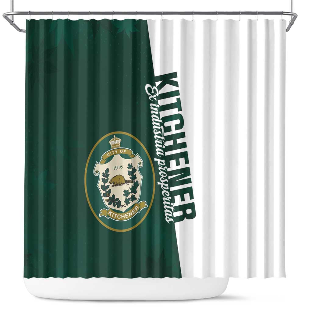 Personalised Canada Kitchener Shower Curtain Ex Industria Prosperitas LT01