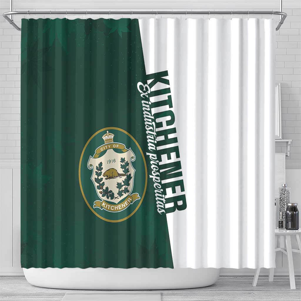 Personalised Canada Kitchener Shower Curtain Ex Industria Prosperitas LT01