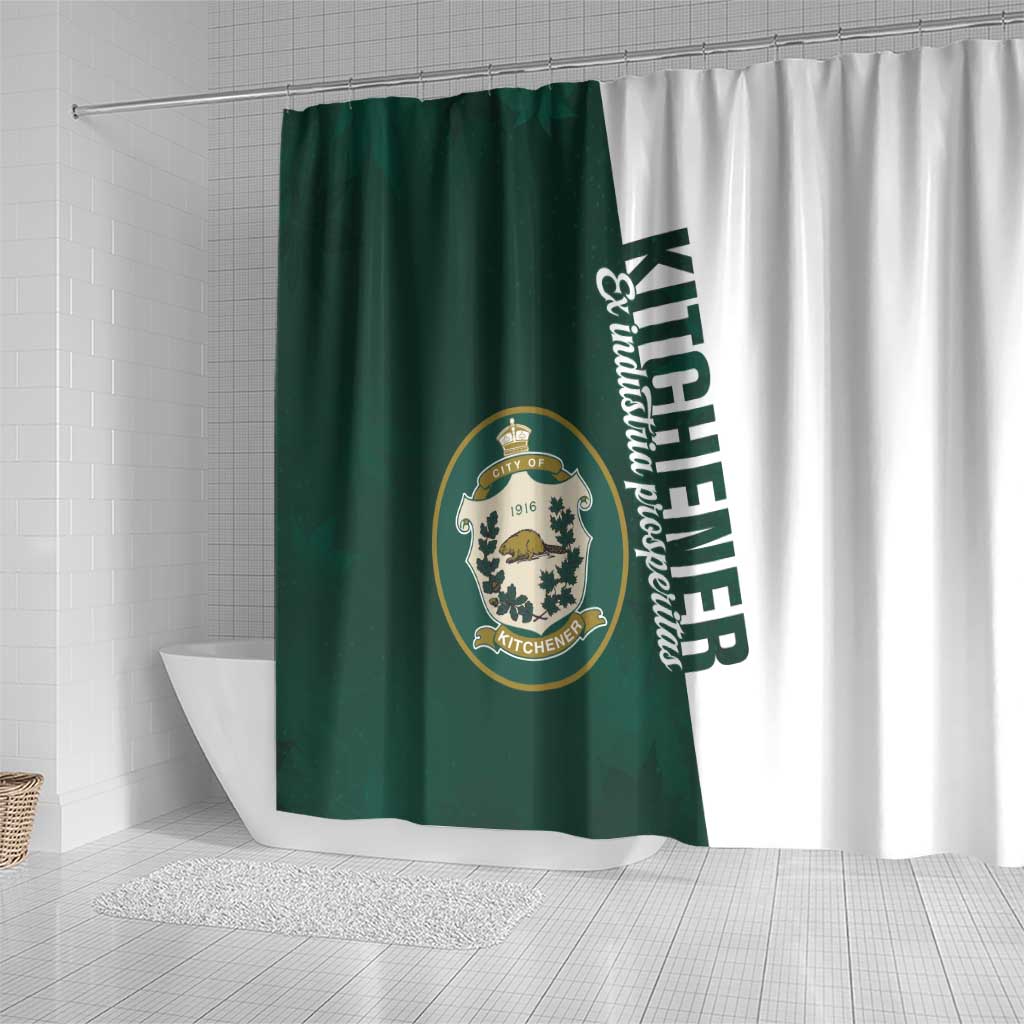 Personalised Canada Kitchener Shower Curtain Ex Industria Prosperitas LT01
