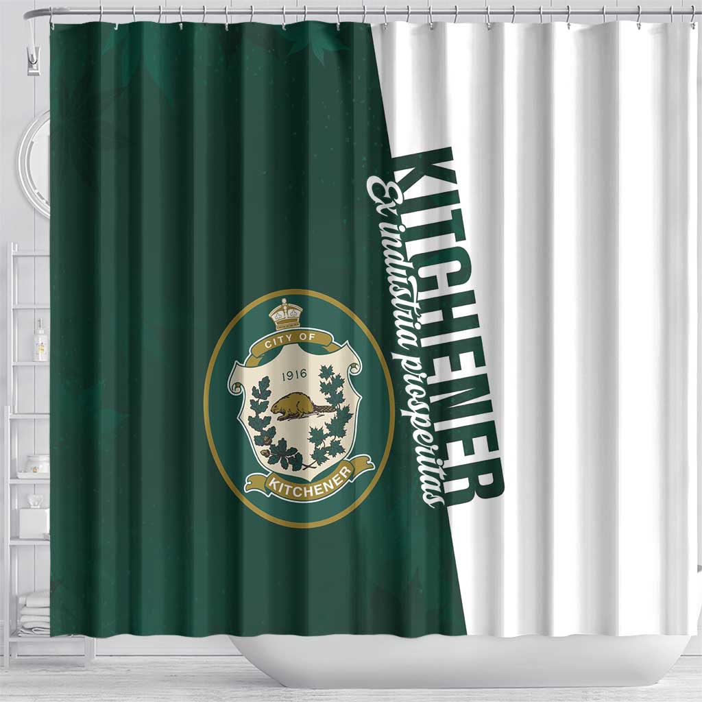 Personalised Canada Kitchener Shower Curtain Ex Industria Prosperitas LT01