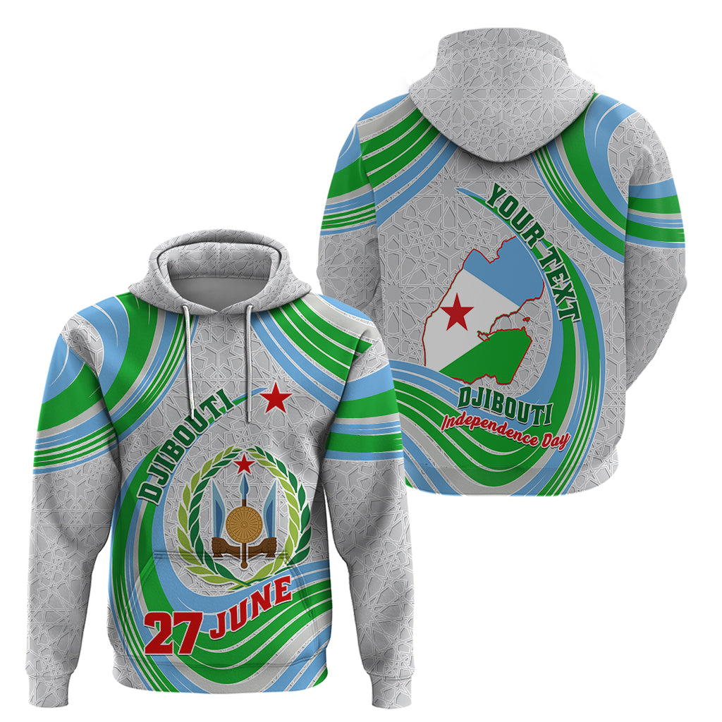 Custom 27 June Djibouti Independence Day Hoodie Jabuuti Emblem Mix Islamic Pattern LT01