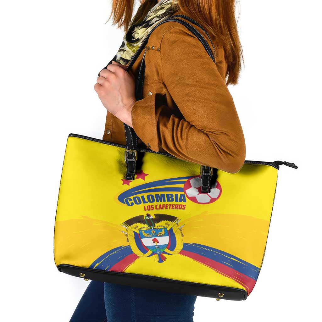Colombia 2024 Football Champions Leather Tote Bag Todos Somos Colombia LT01