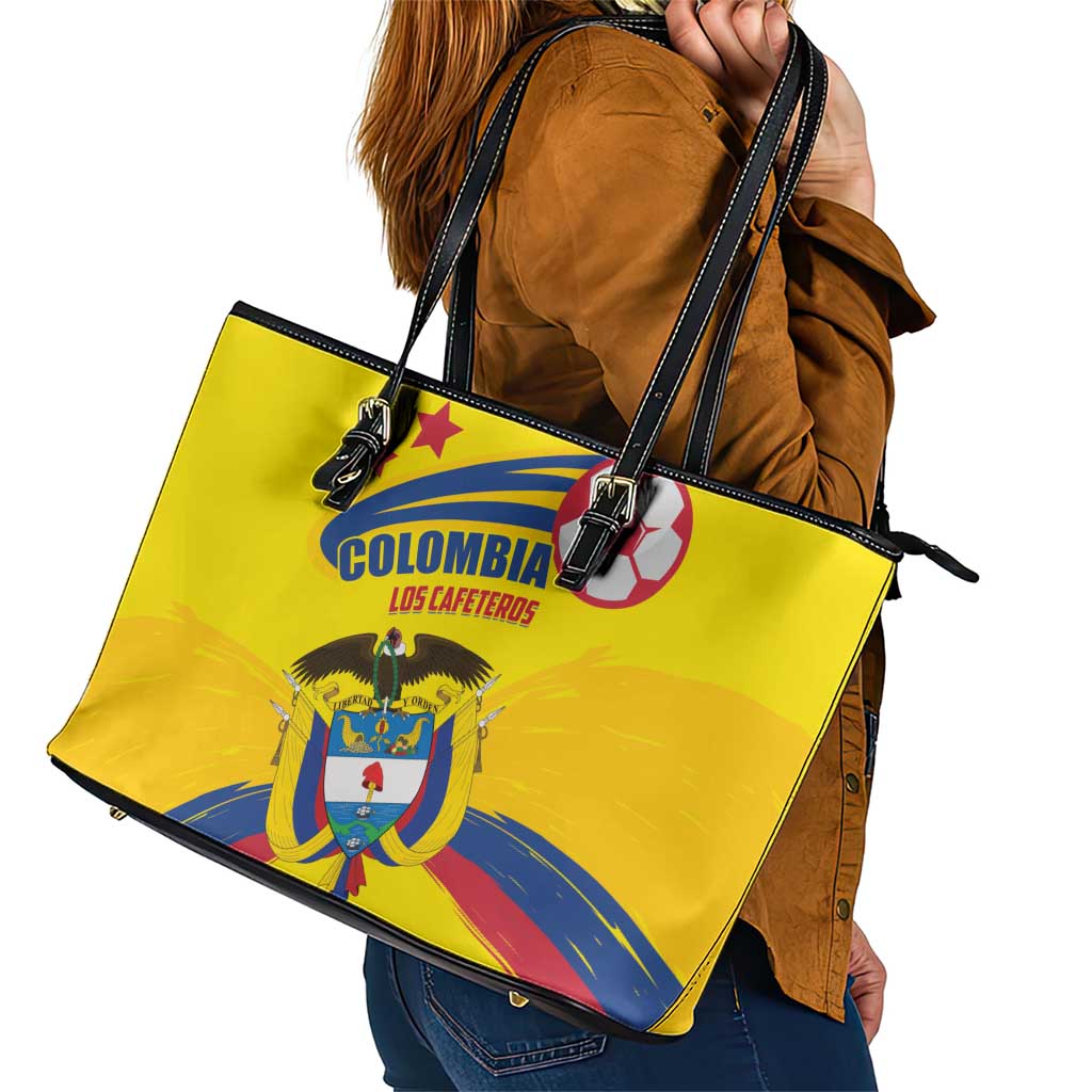 Colombia 2024 Football Champions Leather Tote Bag Todos Somos Colombia LT01