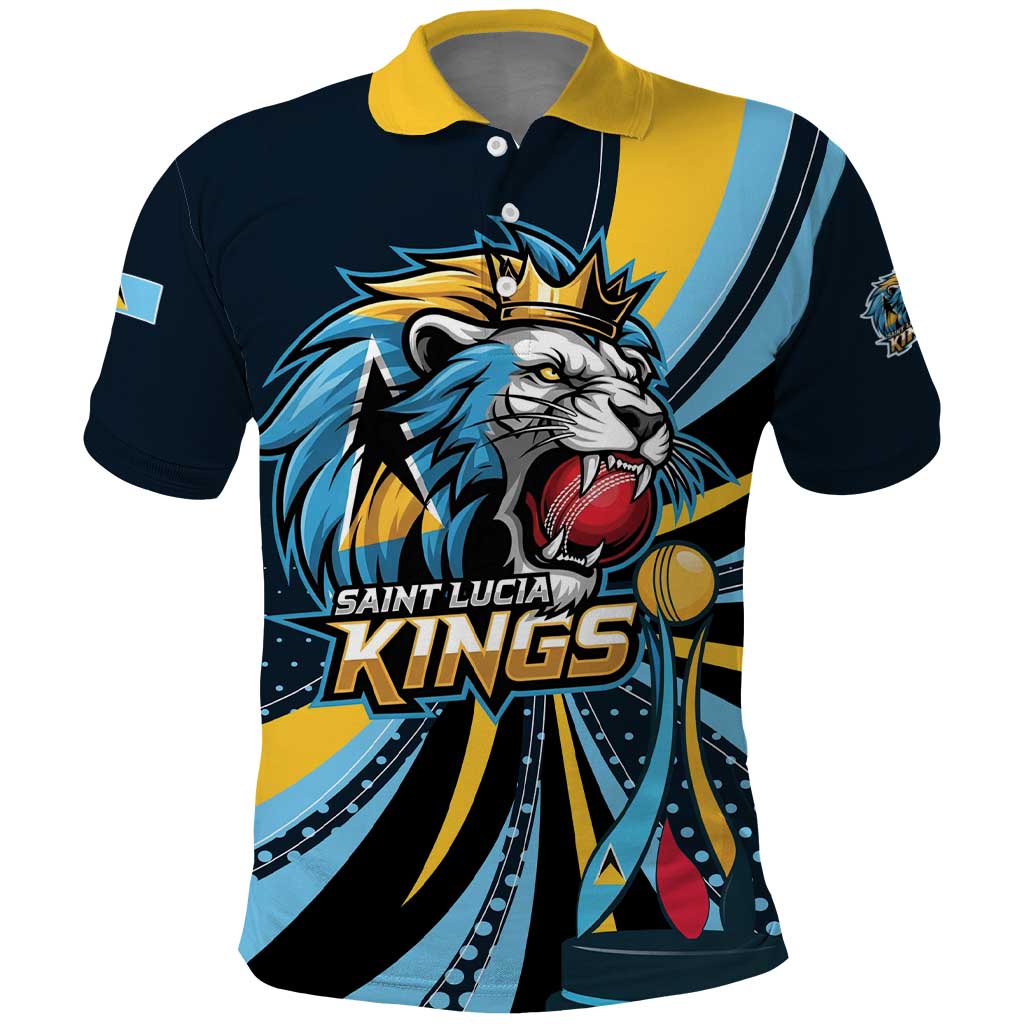 Custom Saint Lucia Cricket Polo Shirt Go Champion St Lucia Lion Kings LT01