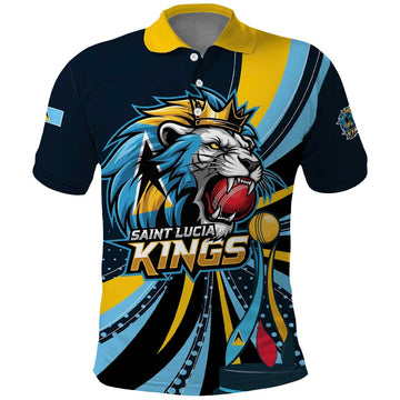 Custom Saint Lucia Cricket Polo Shirt Go Champion St Lucia Lion Kings LT01