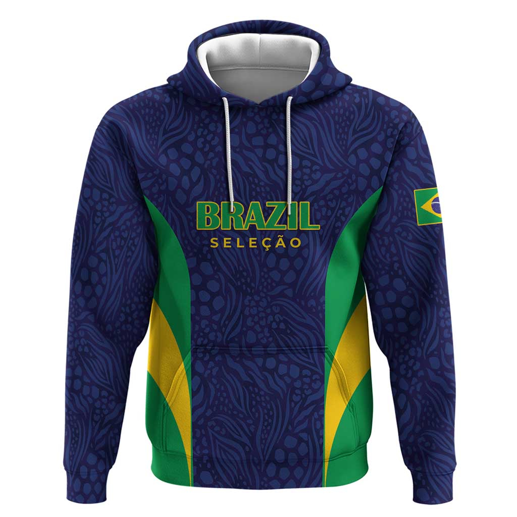 Custom Brazil Football Hoodie Canary Squad Go Champions LT01