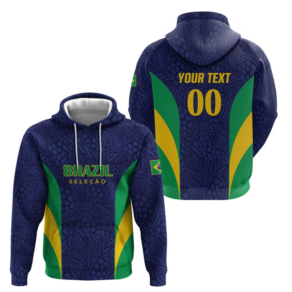 Custom Brazil Football Hoodie Canary Squad Go Champions LT01