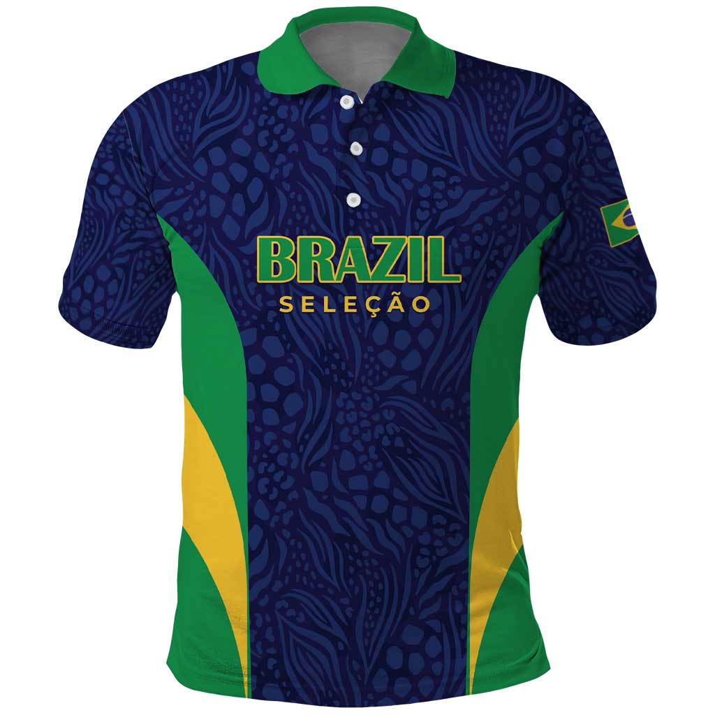 Custom Brazil Football Polo Shirt Canary Squad Go Champions LT01