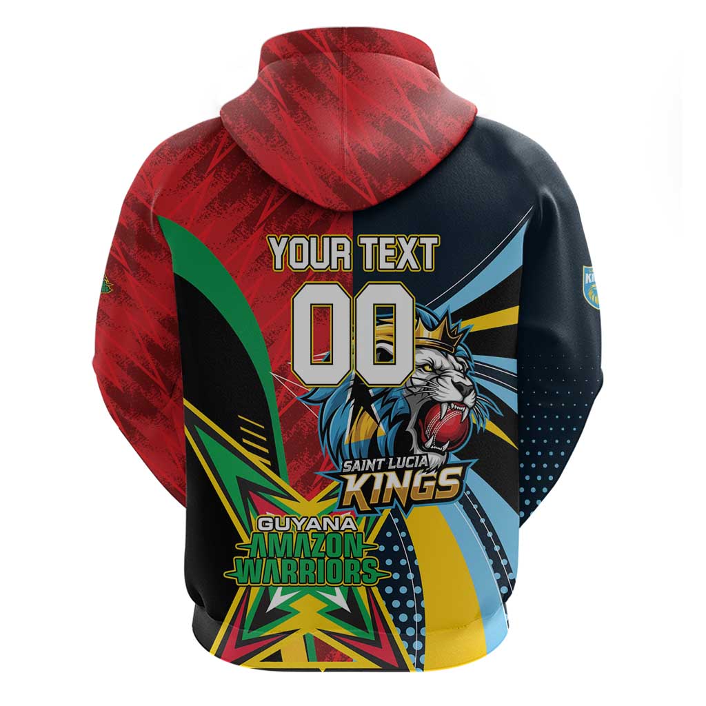 Custom Cricket Match 2025 Hoodie Amazon Warriors Guyana Vs Kings St Lucia LT01