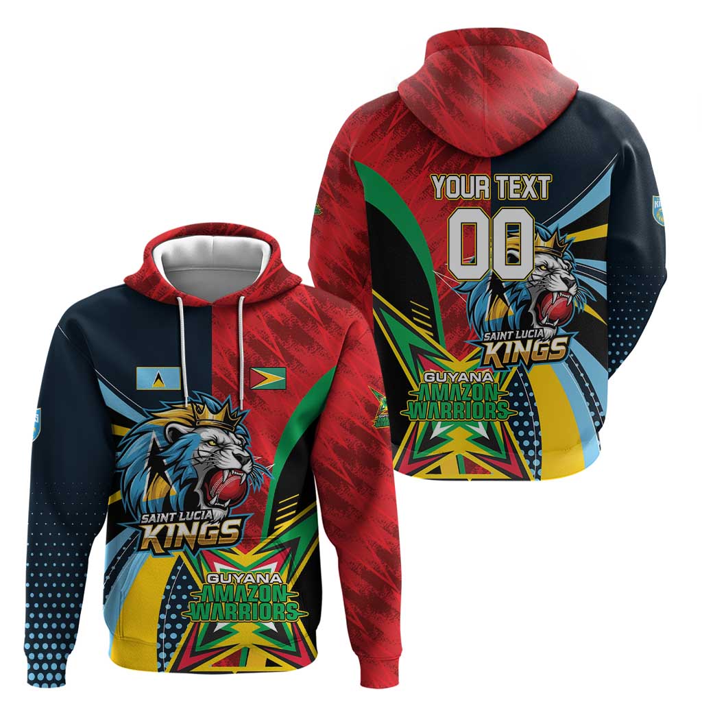 Custom Cricket Match 2025 Hoodie Amazon Warriors Guyana Vs Kings St Lucia LT01