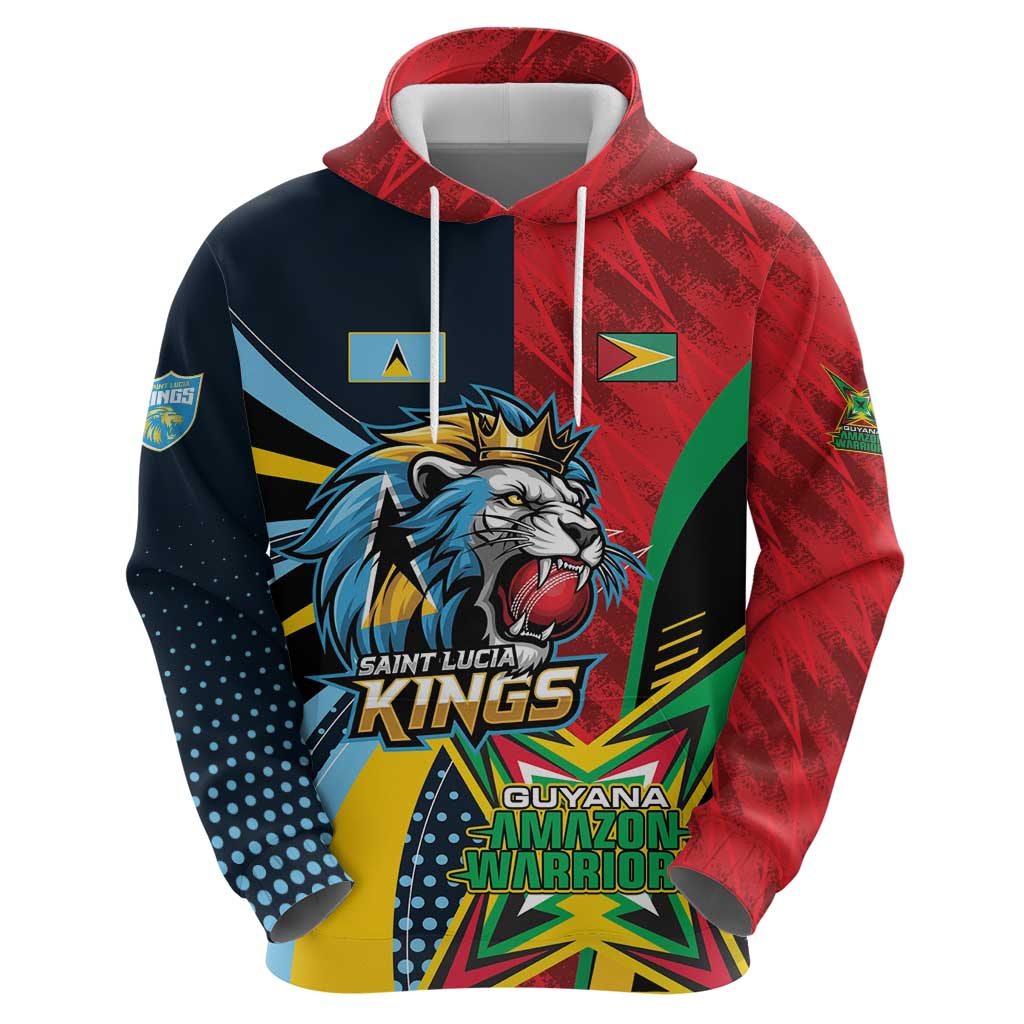 Custom Cricket Match 2025 Hoodie Amazon Warriors Guyana Vs Kings St Lucia LT01