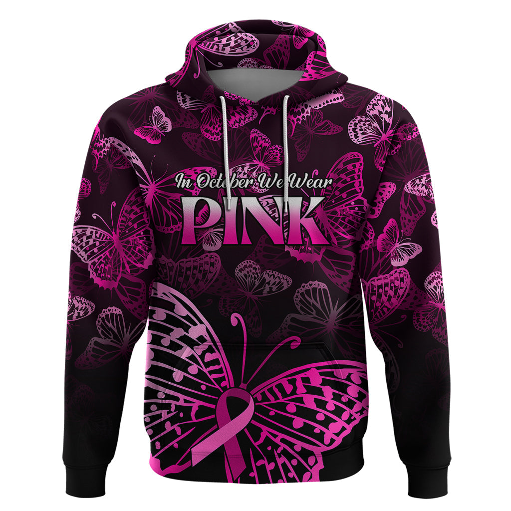Personalised In October We Wear Pink Hoodie Breast Cancer Awareness LT01
