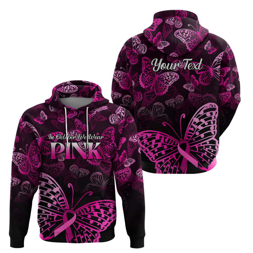 Personalised In October We Wear Pink Hoodie Breast Cancer Awareness LT01