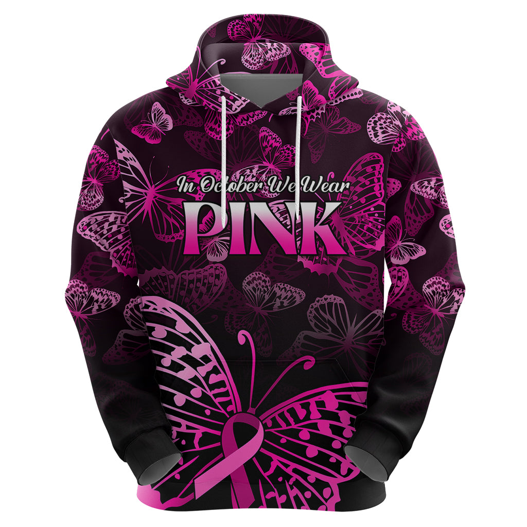 Personalised In October We Wear Pink Hoodie Breast Cancer Awareness LT01