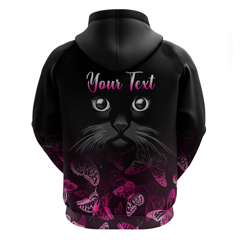 Personalised I Am A Survivor Hoodie Black Cat Breast Cancer Awareness LT01