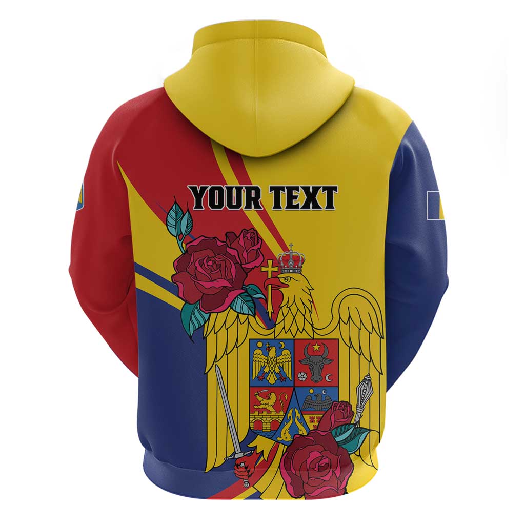 Personalized Romania Independence Day Hoodie Golden Eagle With Roses LT01