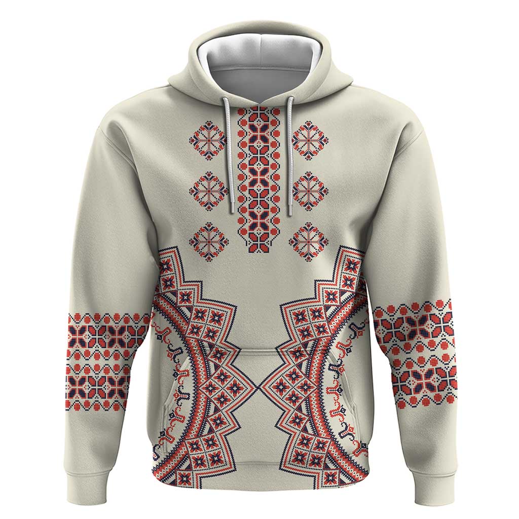 Romanian Traditional Pattern Hoodie Unique LT01
