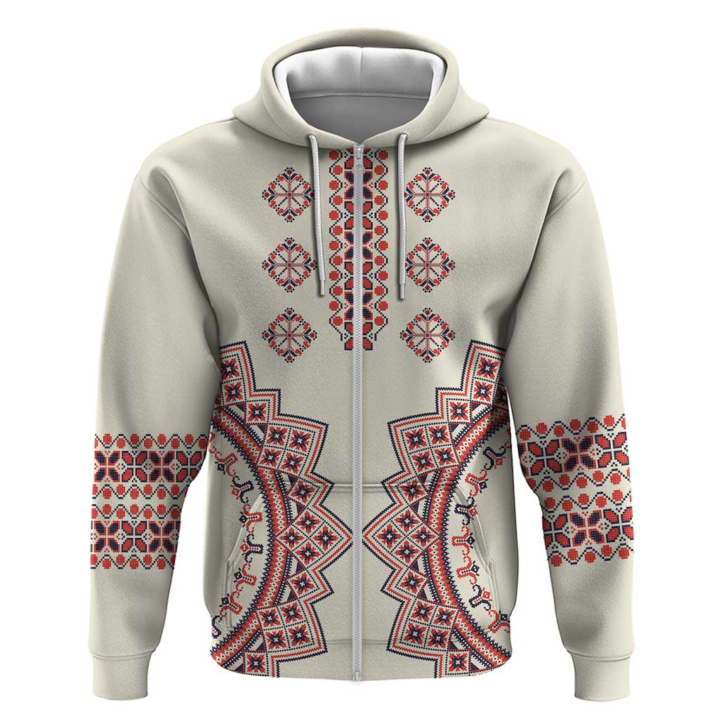 Romanian Traditional Pattern Hoodie Unique LT01