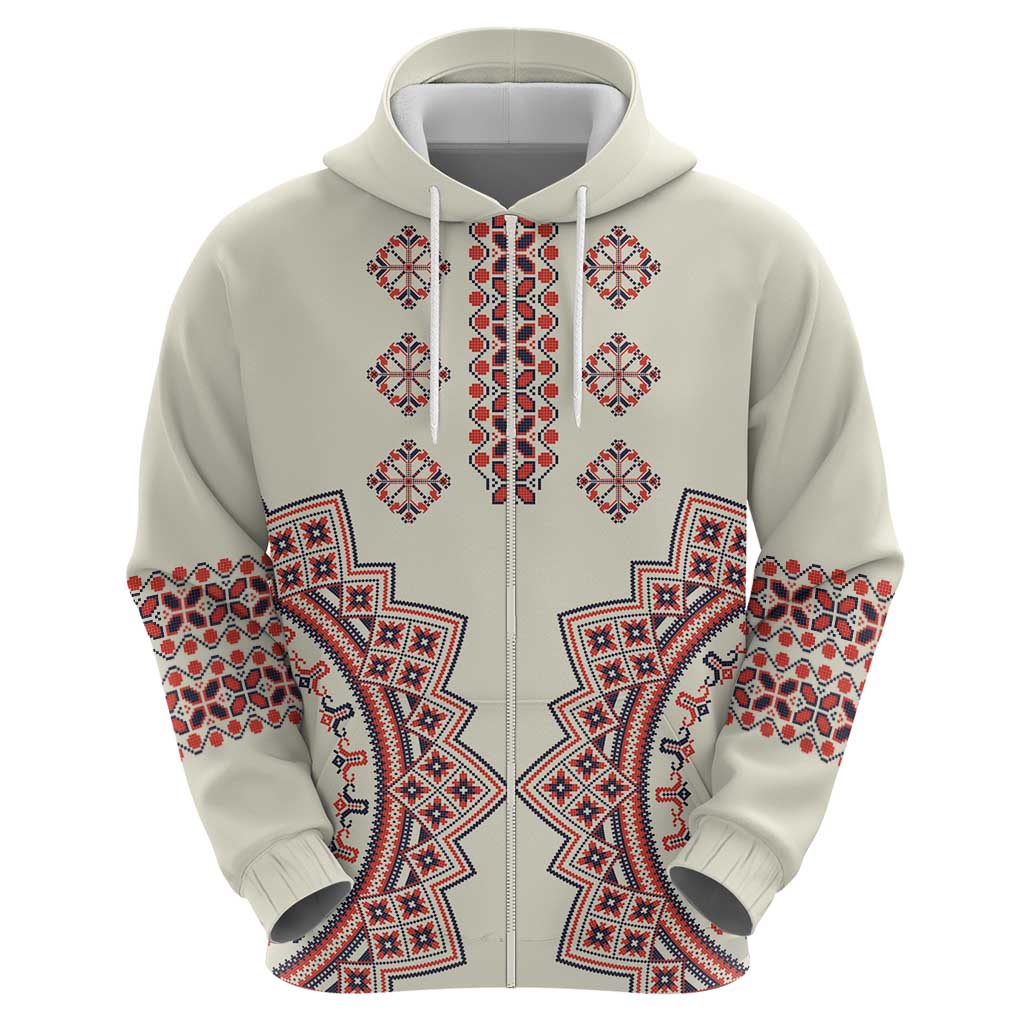 Romanian Traditional Pattern Hoodie Unique LT01